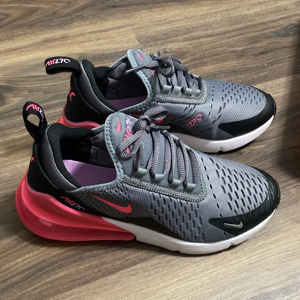 Youth Grade-School Nike Air Max 270 J (GS) Smoke Grey / Pink - Picture 4 of 4